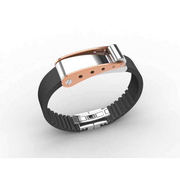 Top Quality Europe Fashion Stainless Steel Genuine Leather Silicone Bangle