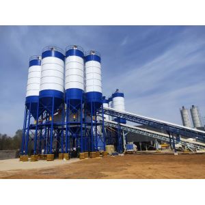 Automatic Electric HZS120 Concrete Batching Plant With JS2000 Mixer