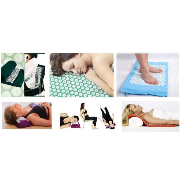 ABS Eco Acupressure Mat And Neck Pillow Set Plastic Spike Acupressure Pillow