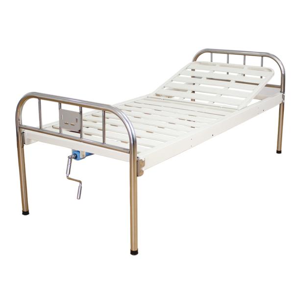 Buy Stainless Steel Headboard Metal Manual Nursing Bed Hospital Furniture at wholesale prices