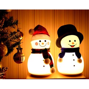 1200mA Tabletop Night Light Lamp , Silicone Snowman Led Night Light