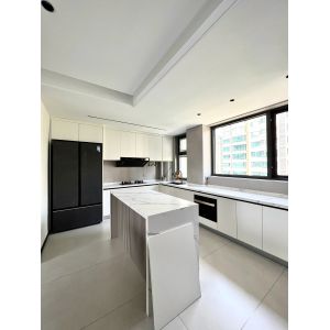 Modern Kitchen Cabinet with Quartz Countertop and Faucet