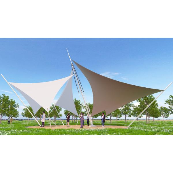 Lightweight Tensile Membrane Roof White Customized Structure Building Steel