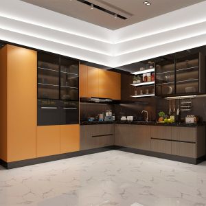 High Gloss Lacquer Modular Kitchen Cabinets Trendy White Plywood Cupboards