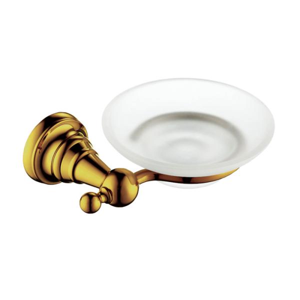 Buy Brass Bathroom Glass Shower Soap Dish Wall Mounted Golden Plated at wholesale prices