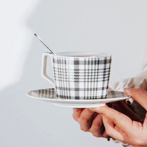 Sustainable Simple Modern Cup Cappuccino Nordic Cup And Saucer Of 6 Pcs Tasse