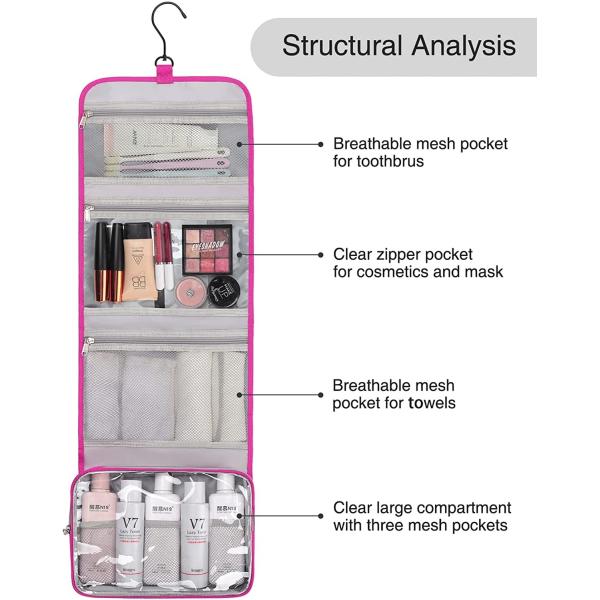 Travel Hanging Toiletry Bag Large Capacity Makeup Bag Waterproof Cosmetic Storage