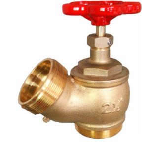 Red Hand Wheel Single Headed Hydrant Valve , Brass Fire Fighting Landing Valve