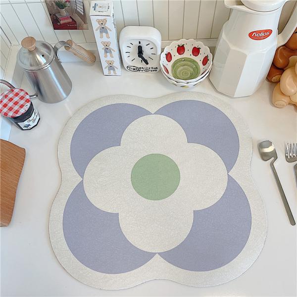 Non Slip Rectangle Rubber Mat for Kitchen Diatomaceous Earth Dish Drying Mat in Bulk