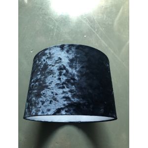 White Inner Hardback Lamp Shade Silver Crushed Velvet Lampshade