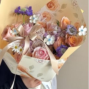 Mother's Day Eternal Night Starry River flower wrapping paper, thickened rose