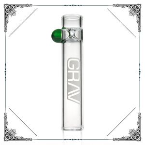 3 Inches Thick Smoking Glass Tube Chillum Mini Pipes with GRAV LOGO