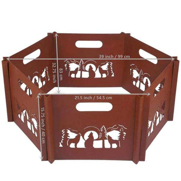 Steel Fire Pit Wood Burning Corten Steel Outdoor Rustic Finish Fire Pit