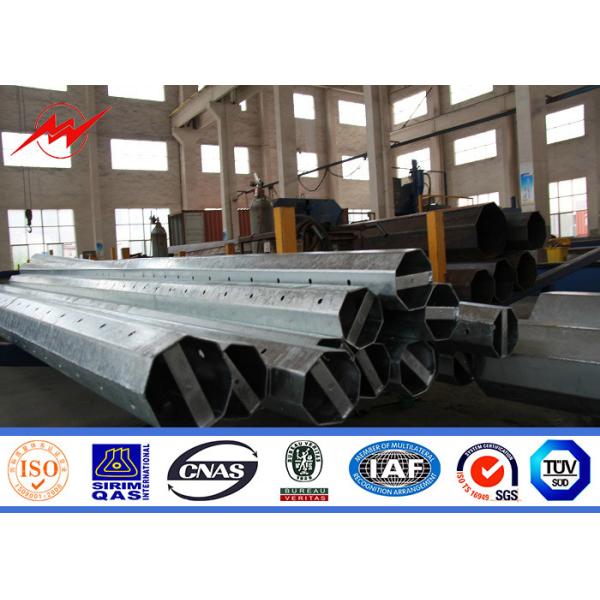 Buy 11m Q345 Steel Power Transmission Poles With 80-100μM Galvanization at wholesale prices