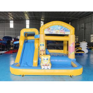 Commercial Fireproof Inflatable Combo SpongeBob SquarePants Bounce House With