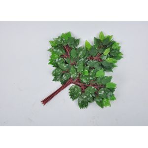 Fireproof Lamination Simulated Faux Green Plants Leaves With Stems