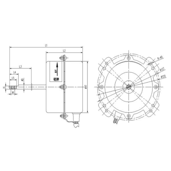 1200RPM 65W Copper Wire Blower Fan Motor Air Conditioner Condenser Fan Motor
