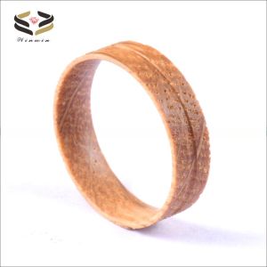 Unisex 6mm 8mm Flat Edge Whiskey Barrel Wood Wooden Ring Cores For Inlay Blank