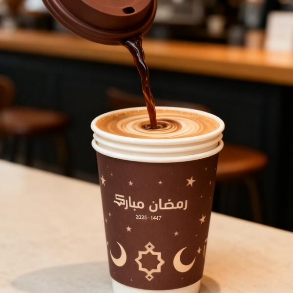 Disposable double-layer takeaway hot beverage coffee cup custom printed logo