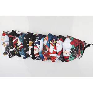 Washable Christmas Cotton Face Mask with Adjustable Loops and Nose