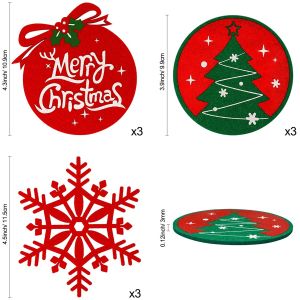 Customized Felt Drink Coffee Coaster Christmas Cup Mat With Holder