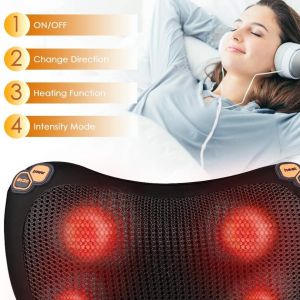 Hotel Heated Vibrating Pillow Homedics Rechargeable Shiatsu Heated Massage