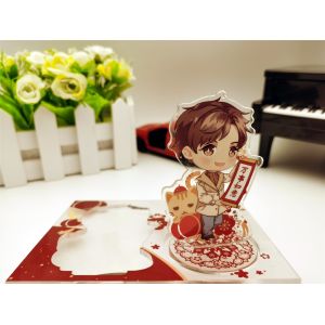 OEM Anime Acrylic Stand Figure , 130mm Clear Plastic Display Stand