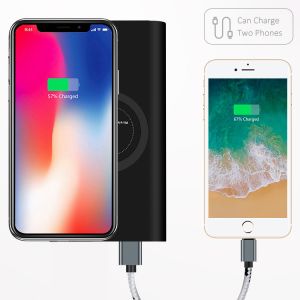 5W QI Standard Wireless 10000mAH Dual USB Power Bank
