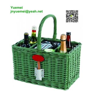 Quality wicker handle basket manufacturer wicker redwine basket wicker picnic basket for sale
