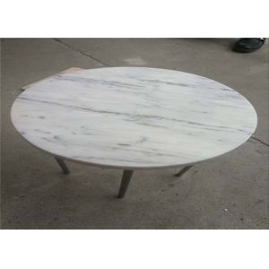 Prefab Carrara White Marble Table Tops Smooth Surface Customized Thickness