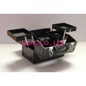 Pu Leather Pro Makeup Cosmetics Cases Pure Black