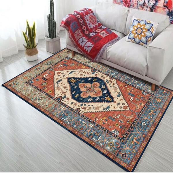 Bosmia Ethnic Style Rectangle Living Room / Hotel Floor Carpet With Special Style