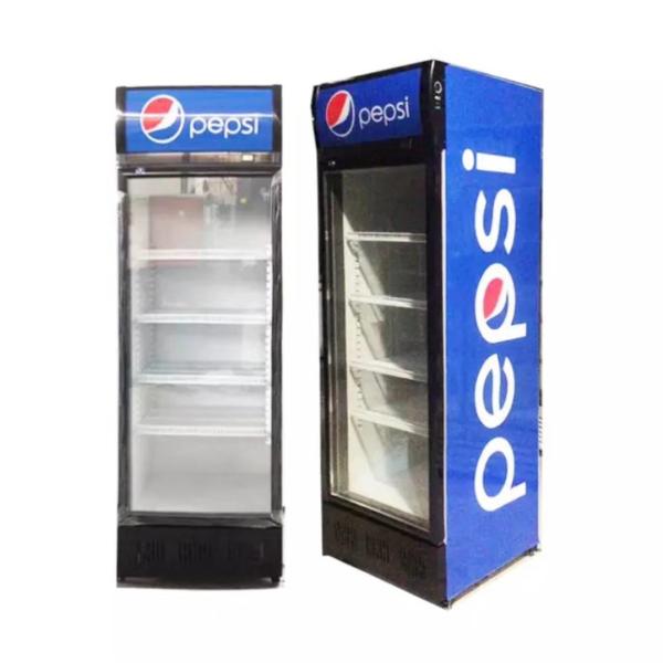Buy Beverage Glass Door Display Cabinet Gold Series Vertical Refrigerated at wholesale prices