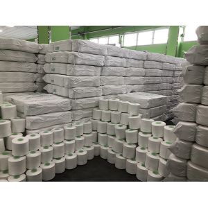 50s/2 Raw White Polyester Yarn Industrial Sewing Threads Heat Set