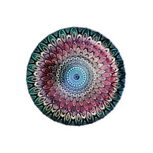 Baroque Style Retro Round Crystal Glass Plates 32cm 13 Inch