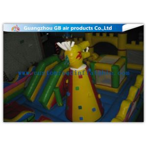 Superman Inflatable Fun Park Funland , Childrens Bouncy Castle With Slide