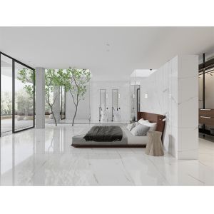 White Carrara Polished Sintered Stone Slab 1420x2700mm