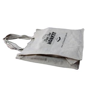 beige linien fabric with 1 C printing normal Canvas Shpper bag