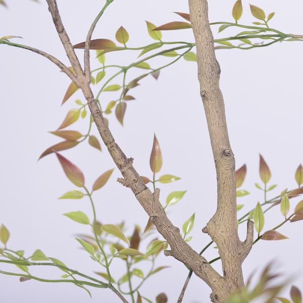 Wholesale Bonsai Red Green Variegated Artificial Plant Nandina Greenery Silk Heavenly Bamboo For Home Garden Outdoor Decor