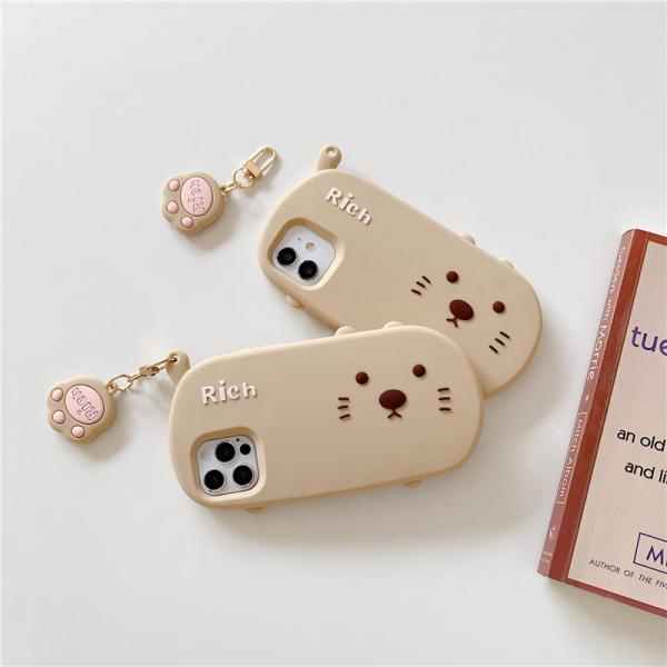 Silicone Cute Cat Phone Cases TPU 3D Animal Dustproof For Iphone 11