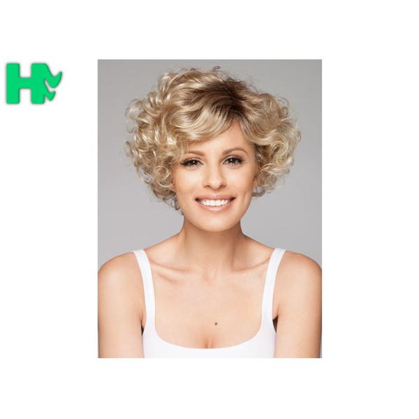 Ladies New Stylish Synthetic Dark Blonde Short No lace Full Hair Wig
