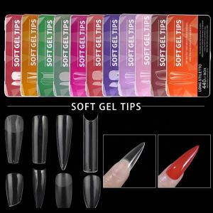 Quality 550 PCS High Quality Wholesale Full Cover French Transparent Oval Extension Fake Nails for Manicure Tools for sale