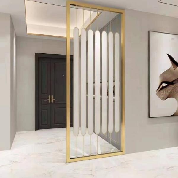 Buy Customized Rectangle Metal Room Divider 201SS Gold Wall Divider at wholesale prices