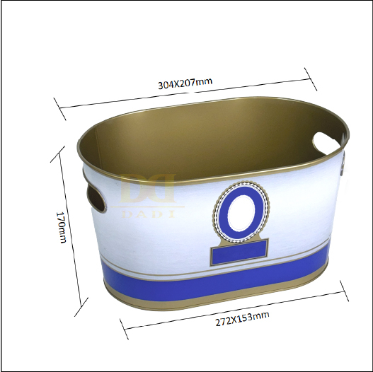 DADI 5L 7.5L 15L Tinplate Metal Ice Bucket Galvanized Tinplate Custom Beer Buckets