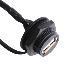 Custom USB 2.0 A Cable USB 2.0 A Female Connector With Shield And Cap