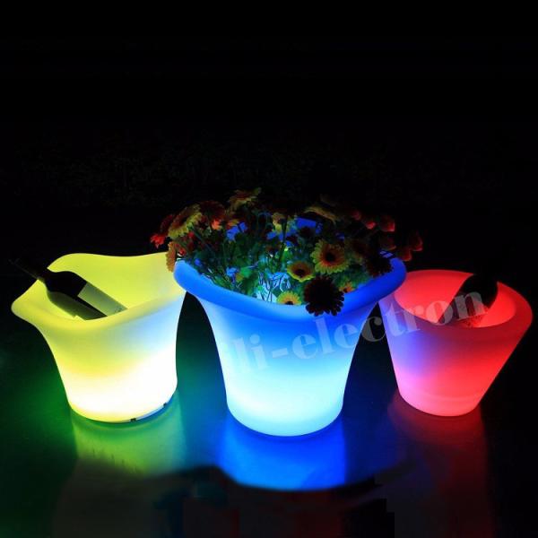 PE Plastic 16 Colors Changing Christmas Decor LED Light Flower Pot Remote Control Multifunctional