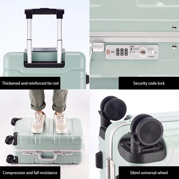 Outdoor Travel Trolley Suitcase Sets with Aluminum Trolley and 360 Degree Spinner Wheel