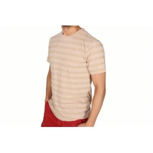 Stockpapa Pink Khaki Mens Striped Tee S M L XL