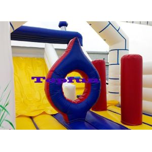 PVC Tarpaulin Inflatable Jumping Castle With Slide For Entertainment Centers