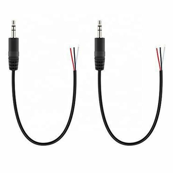 TRS 2 Pole Stereo Audio Jack 3.5mm Male Plug to Stripped Tinned Bare Wire Open End Cable